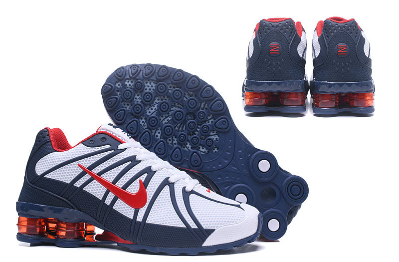 Men Nike Shox OZ White Blue Red Shoes - Click Image to Close